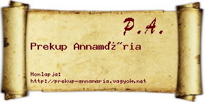Prekup Annamária névjegykártya